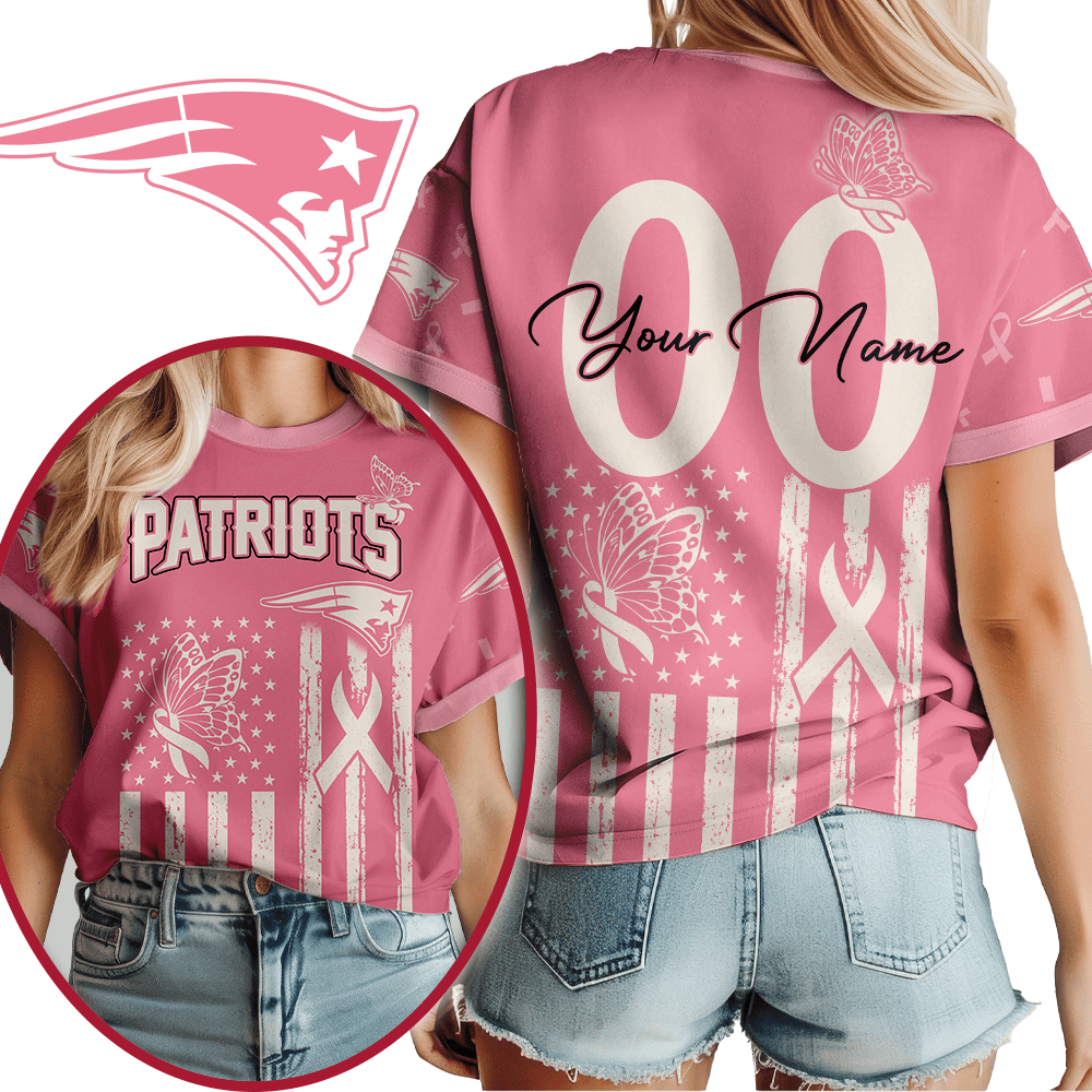 Ne.patriots | Premium  Butterfly Ribbon Custom 3d Shirt Nf1