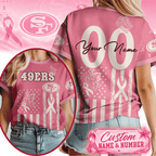 Sf.49ers | Premium  Butterfly Ribbon Custom 3d Shirt Nf1