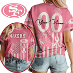 Sf.49ers | Premium  Butterfly Ribbon Custom 3d Shirt Nf1