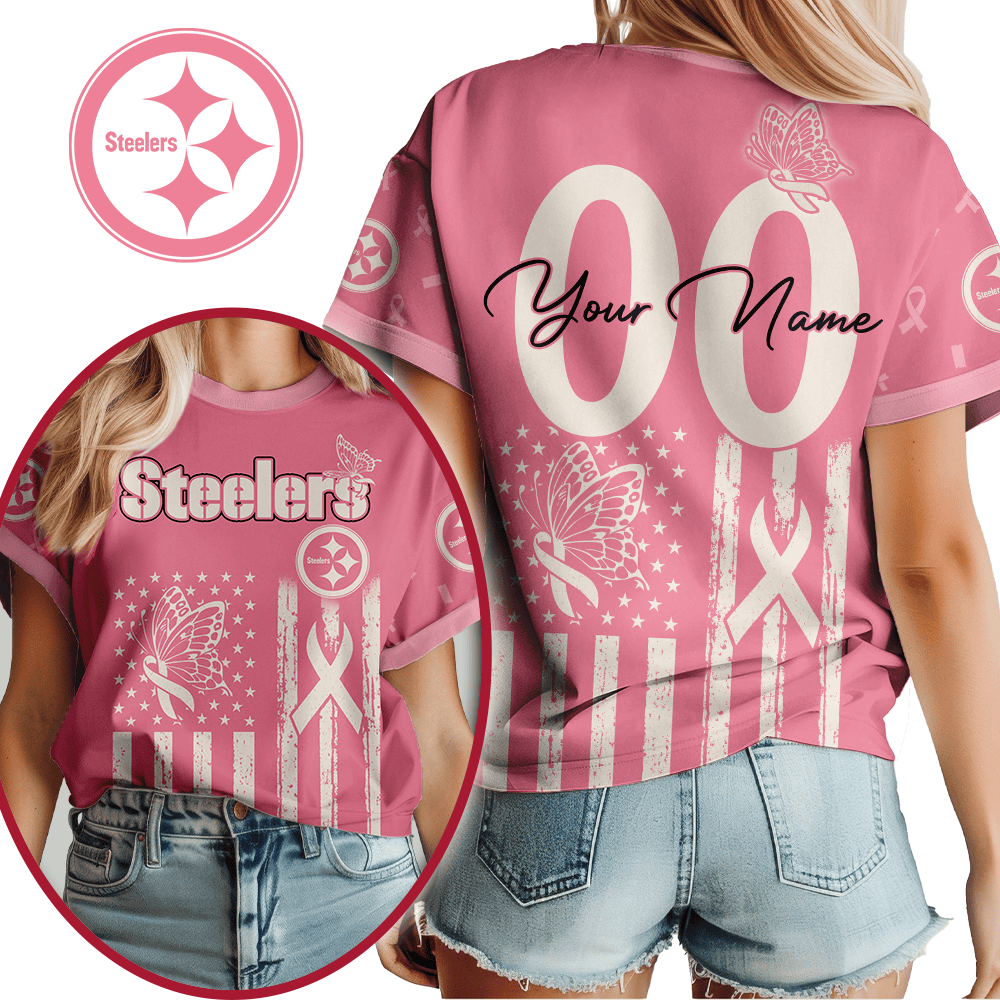 P.steelers | Premium  Butterfly Ribbon Custom 3d Shirt Nf1