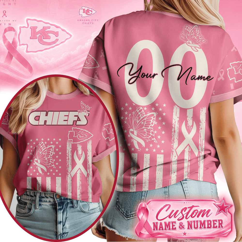 Kc.chiefs | Premium  Butterfly Ribbon Custom 3d Shirt Nf1