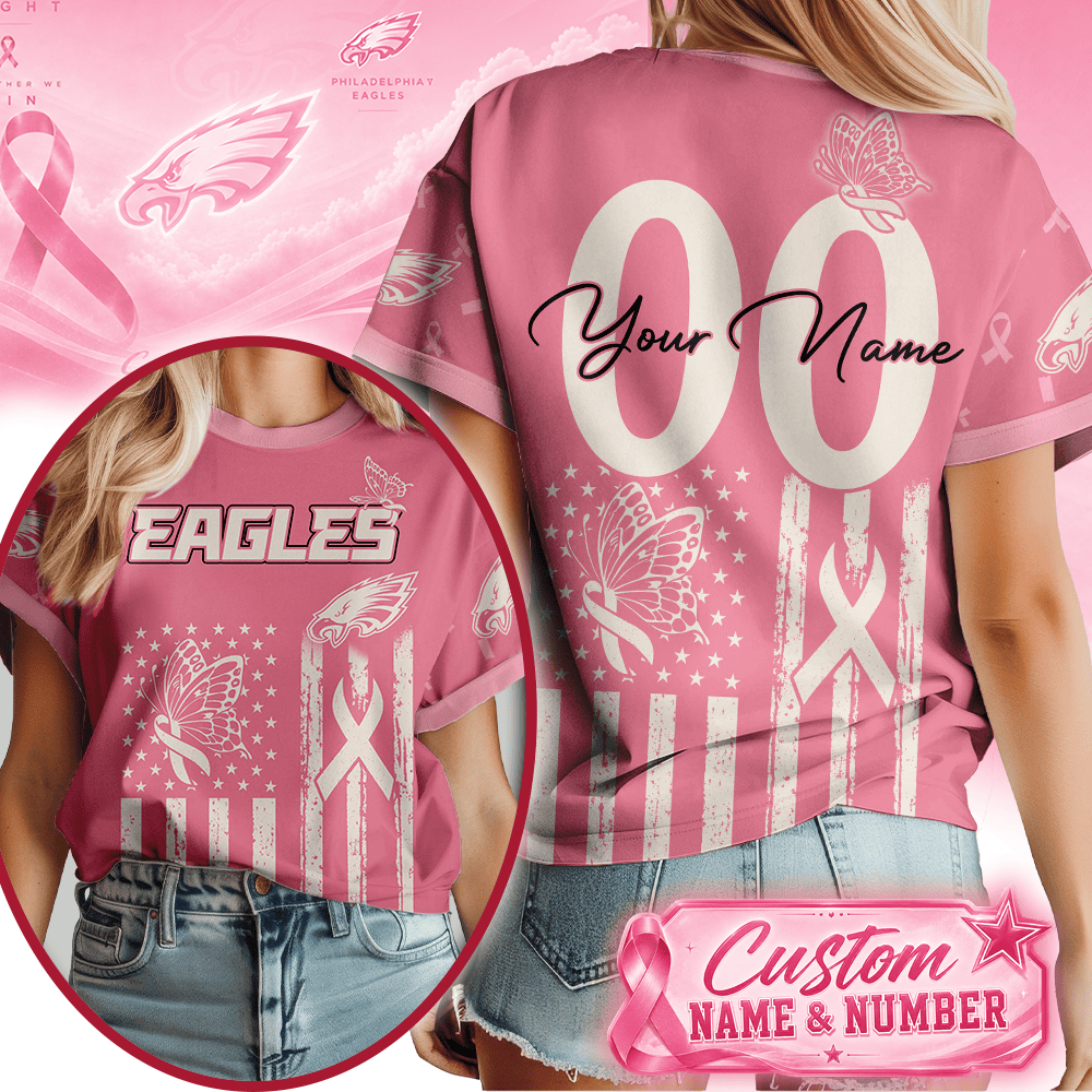 P.eagles | Premium  Butterfly Ribbon Custom 3d Shirt Nf1