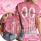 M.dolphins | Premium  Butterfly Ribbon Custom 3d Shirt Nf1