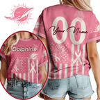M.dolphins | Premium  Butterfly Ribbon Custom 3d Shirt Nf1