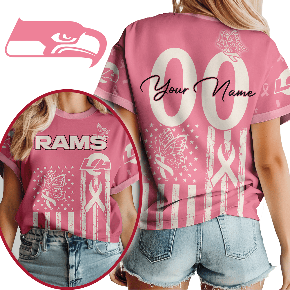 La.rams | Premium  Butterfly Ribbon Custom 3d Shirt Nf1