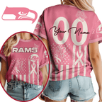 La.rams | Premium  Butterfly Ribbon Custom 3d Shirt Nf1