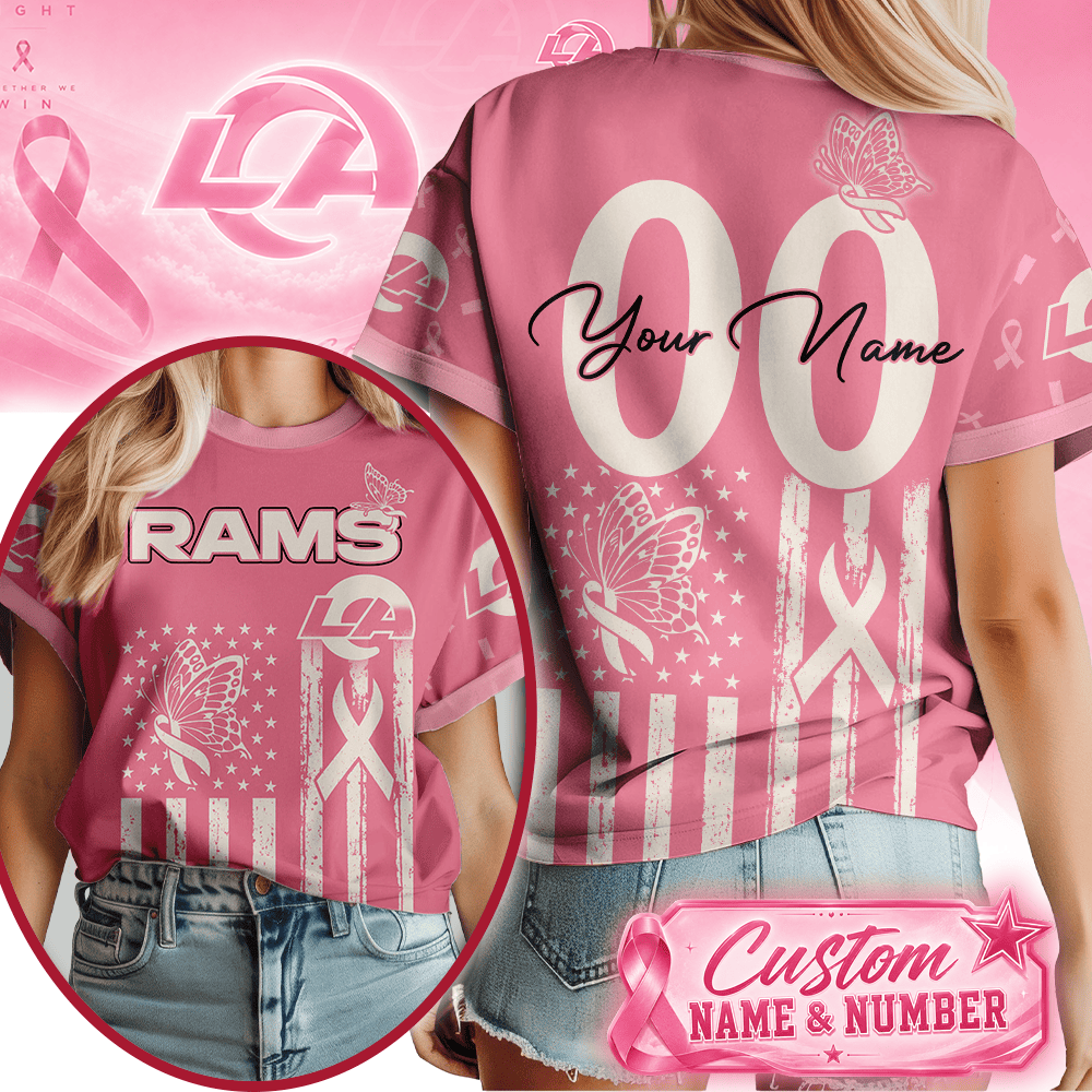 La.rams | Premium  Butterfly Ribbon Custom 3d Shirt Nf1