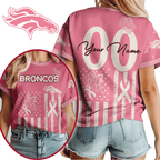D.broncos | Premium  Butterfly Ribbon Custom 3d Shirt Nf1
