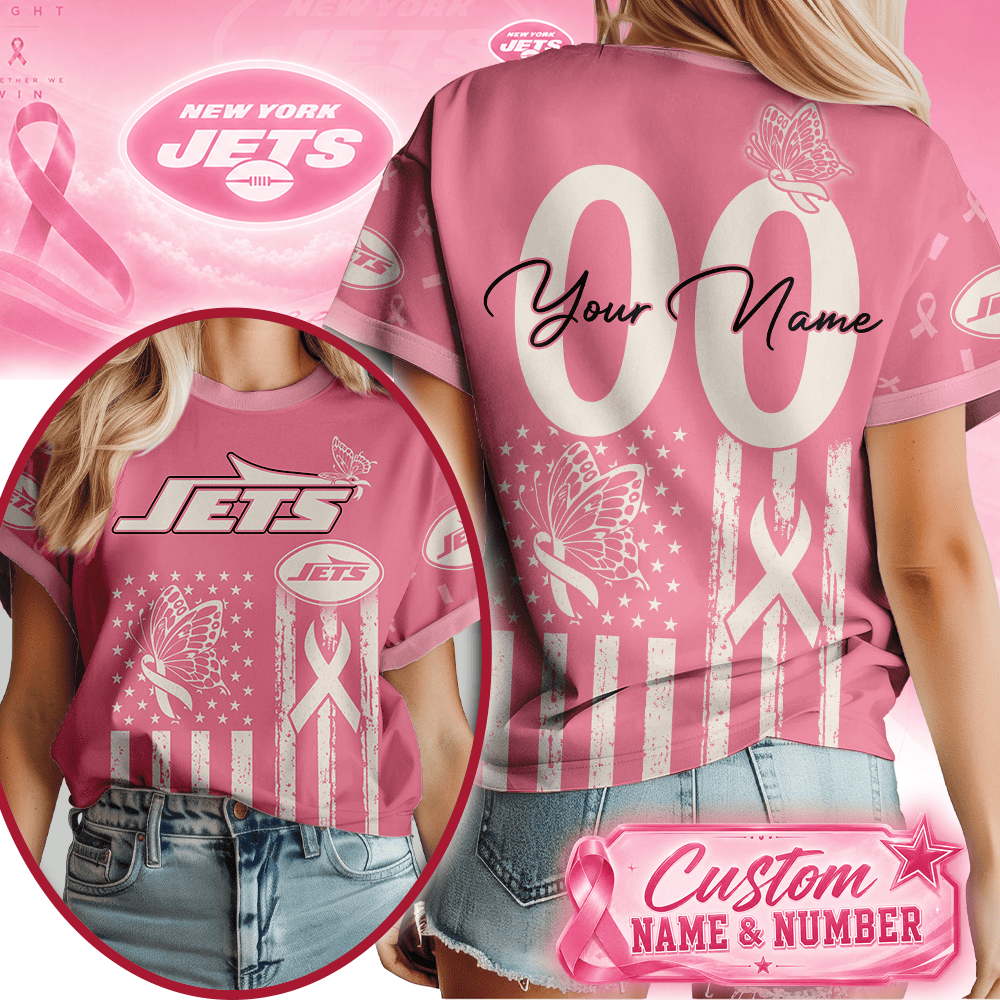 Ny.jets | Premium  Butterfly Ribbon Custom 3d Shirt Nf1
