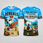 C.bengals | Premium  Respect Nature Theme Summer Beach Shirt For Supporters Loving Sea Nf1