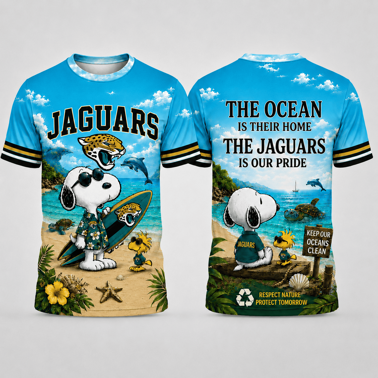 J.jaguars | Premium  Respect Nature Theme Summer Beach Shirt For Supporters Loving Sea Nf1