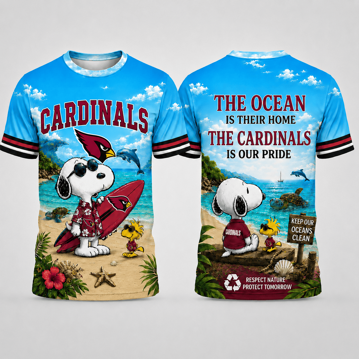 A.cardinals | Premium  Respect Nature Theme Summer Beach Shirt For Supporters Loving Sea Nf1