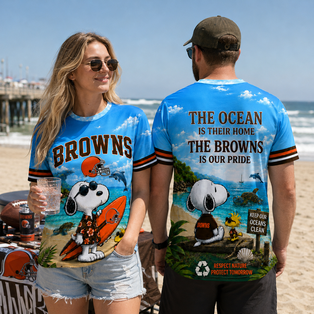 C.browns | Premium  Respect Nature Theme Summer Beach Shirt For Supporters Loving Sea Nf1