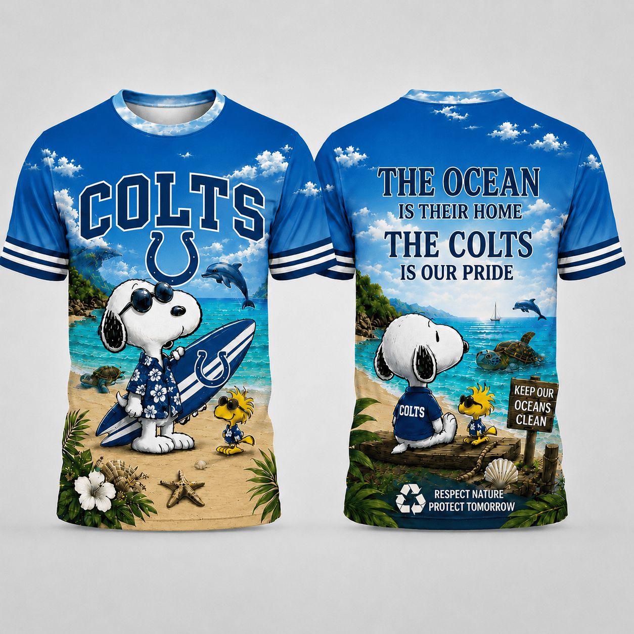 I.colts | Premium  Respect Nature Theme Summer Beach Shirt For Supporters Loving Sea Nf1