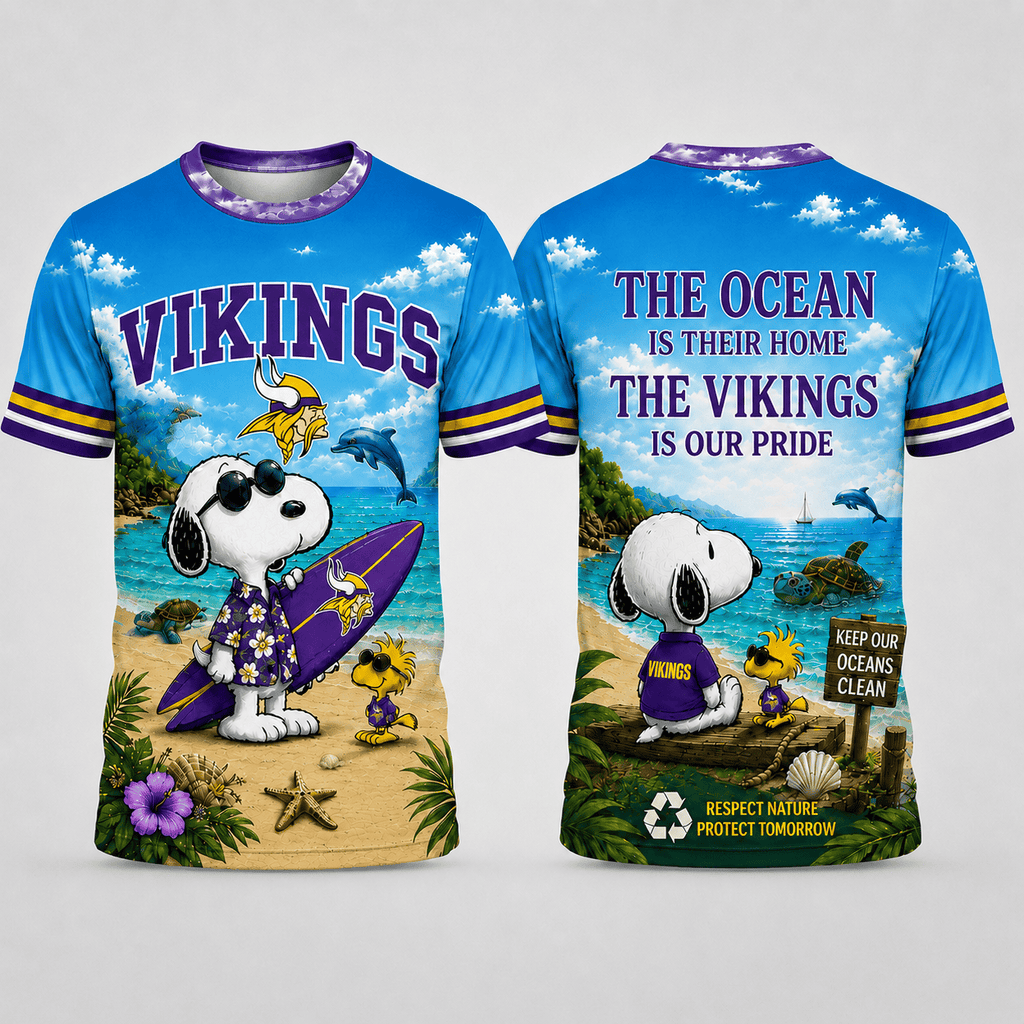 M.vikings | Premium  Respect Nature Theme Summer Beach Shirt For Supporters Loving Sea Nf1
