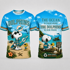 M.dolphins | Premium  Respect Nature Theme Summer Beach Shirt For Supporters Loving Sea Nf1