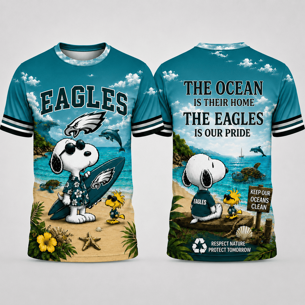 P.eagles | Premium  Respect Nature Theme Summer Beach Shirt For Supporters Loving Sea Nf1