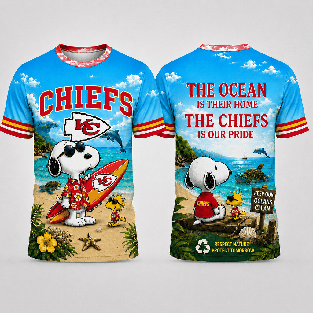 Kc.chiefs | Premium  Respect Nature Theme Summer Beach Shirt For Supporters Loving Sea Nf1