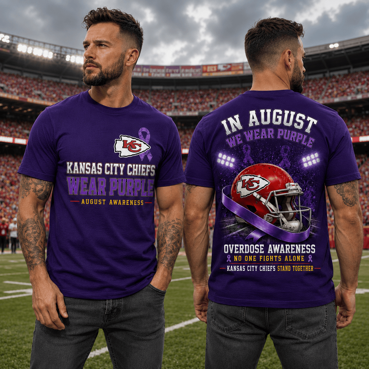 Kc.chiefs | In August We Wear Purple Overdose Awareness T Shirt Nf1