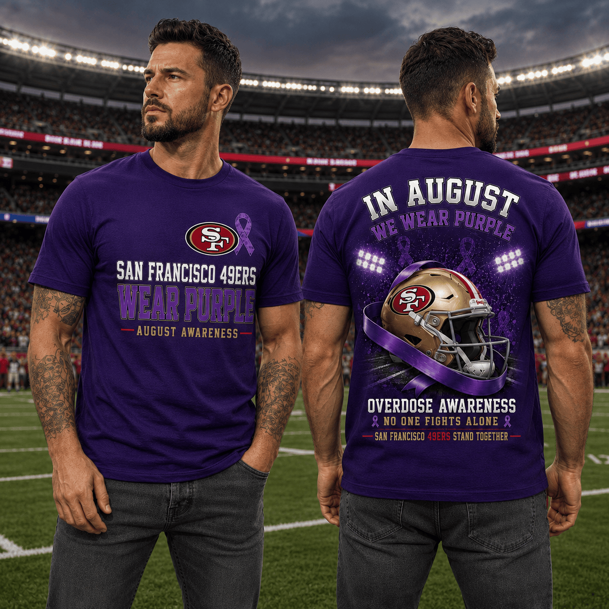 Sf.49ers | In August We Wear Purple Overdose Awareness T Shirt Nf1