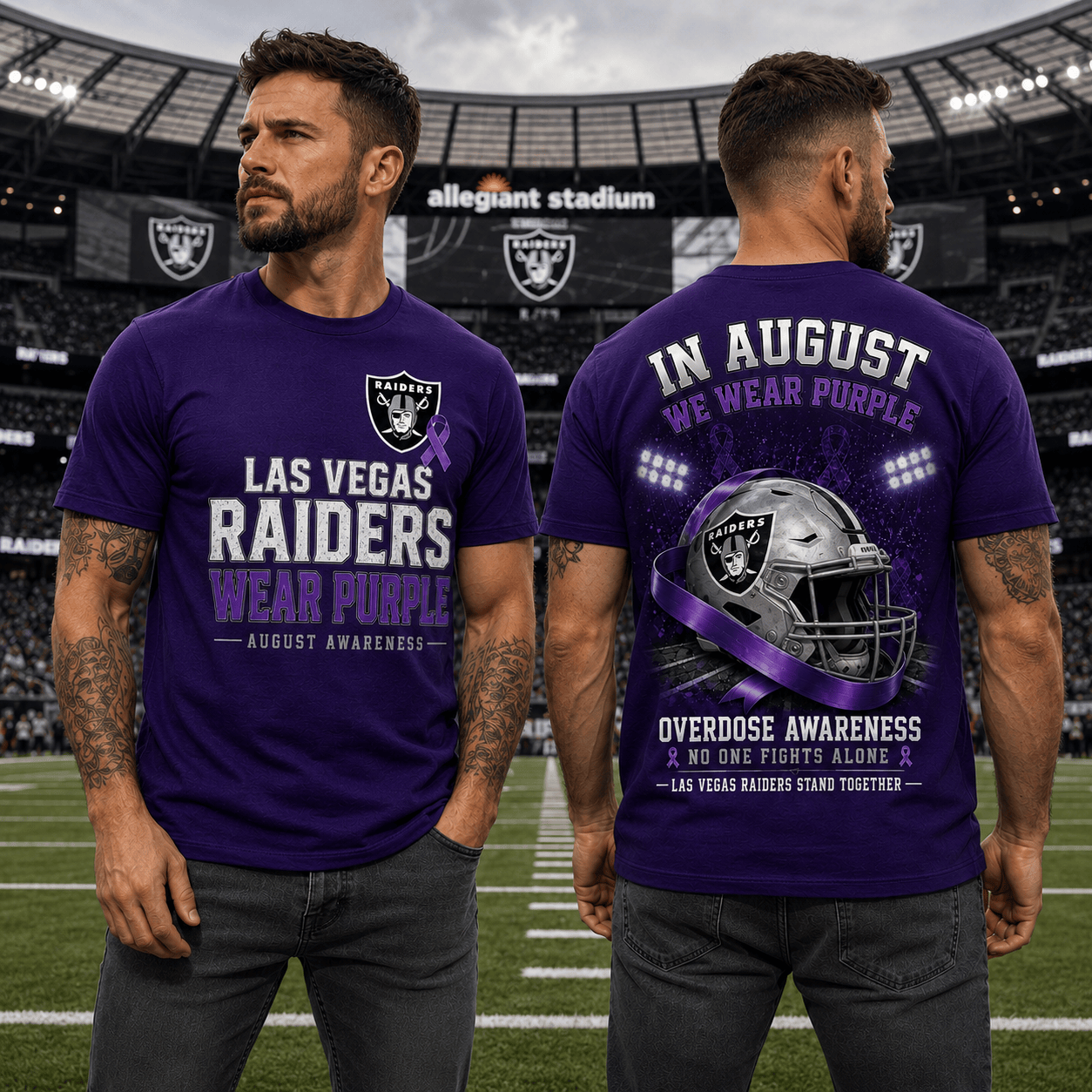 Lv.raiders | In August We Wear Purple Overdose Awareness T Shirt Nf1
