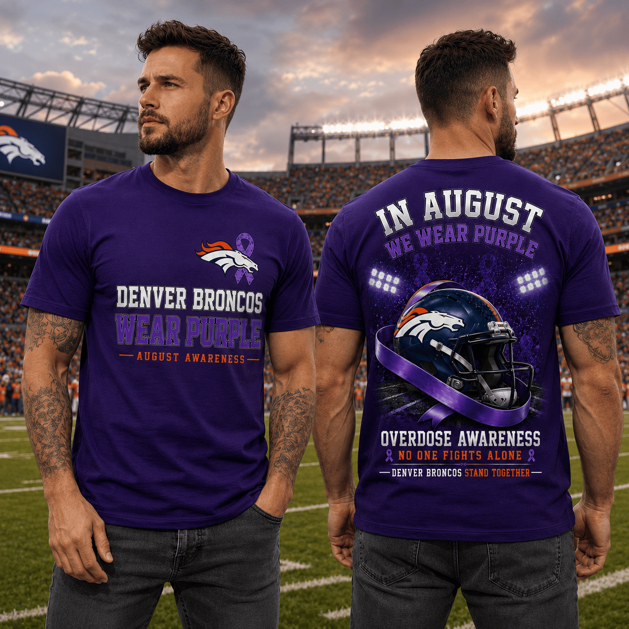 D.broncos | In August We Wear Purple Overdose Awareness T Shirt Nf1