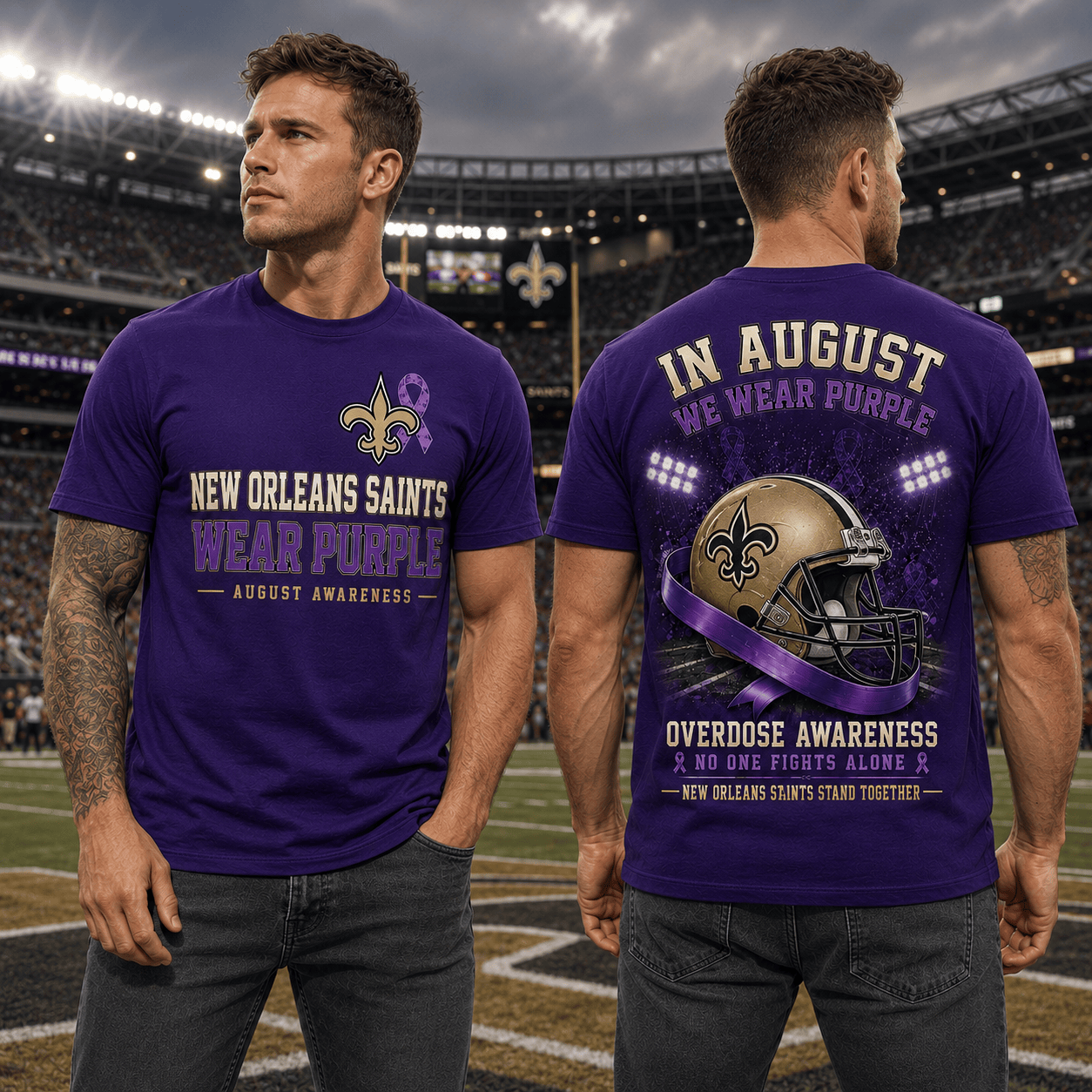 No.saints | In August We Wear Purple Overdose Awareness T Shirt Nf1