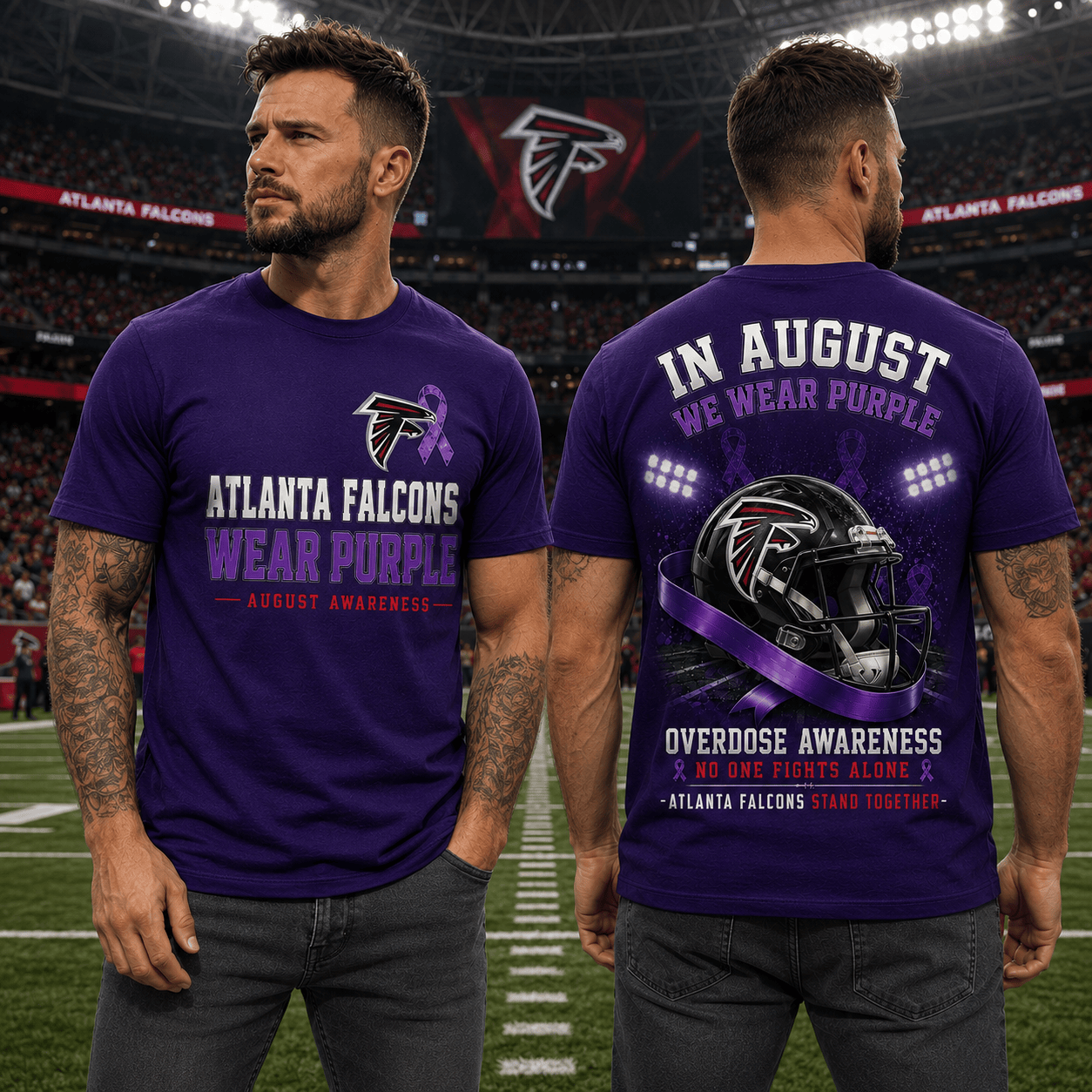 A.falcons | In August We Wear Purple Overdose Awareness T Shirt Nf1