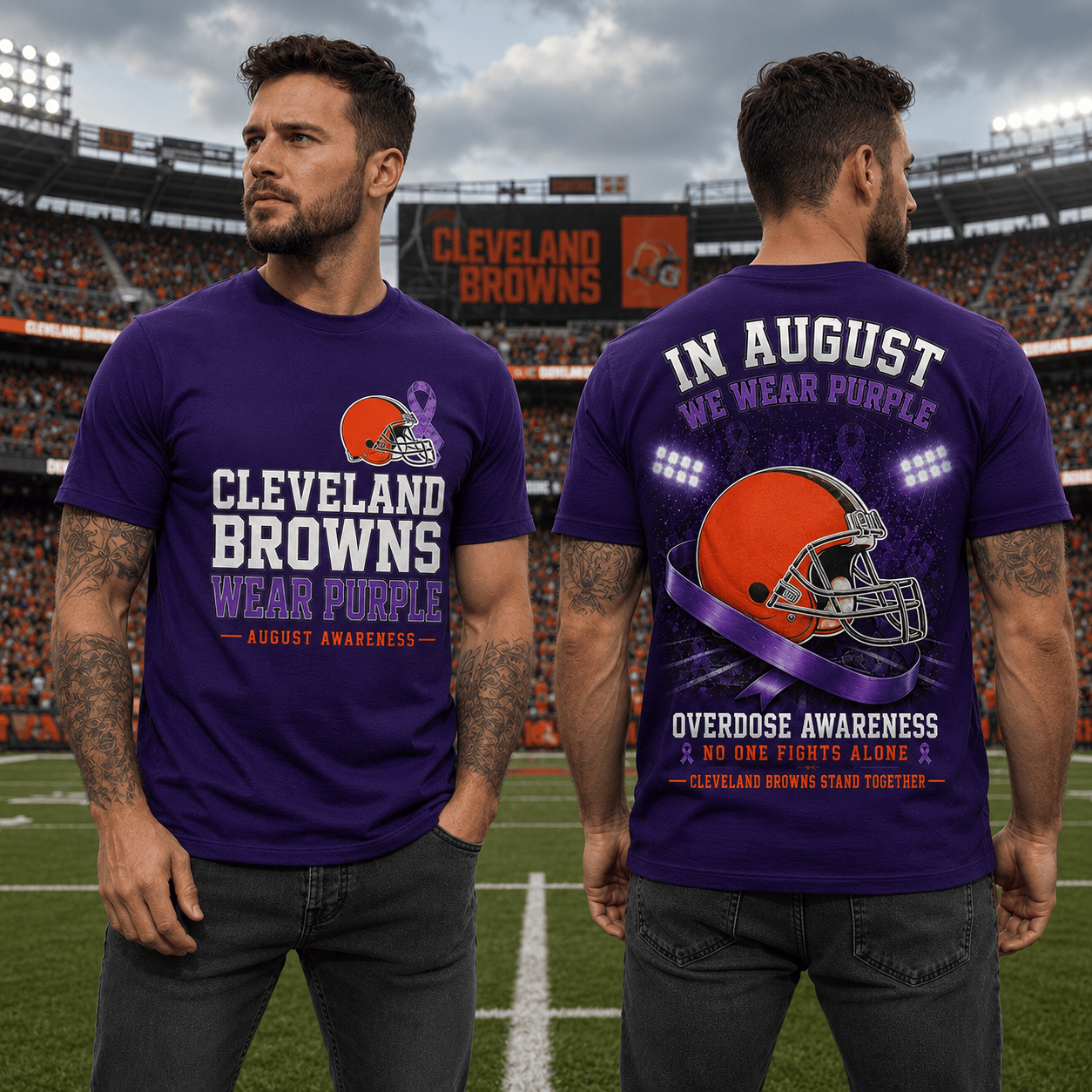 C.browns | In August We Wear Purple Overdose Awareness T Shirt Nf1