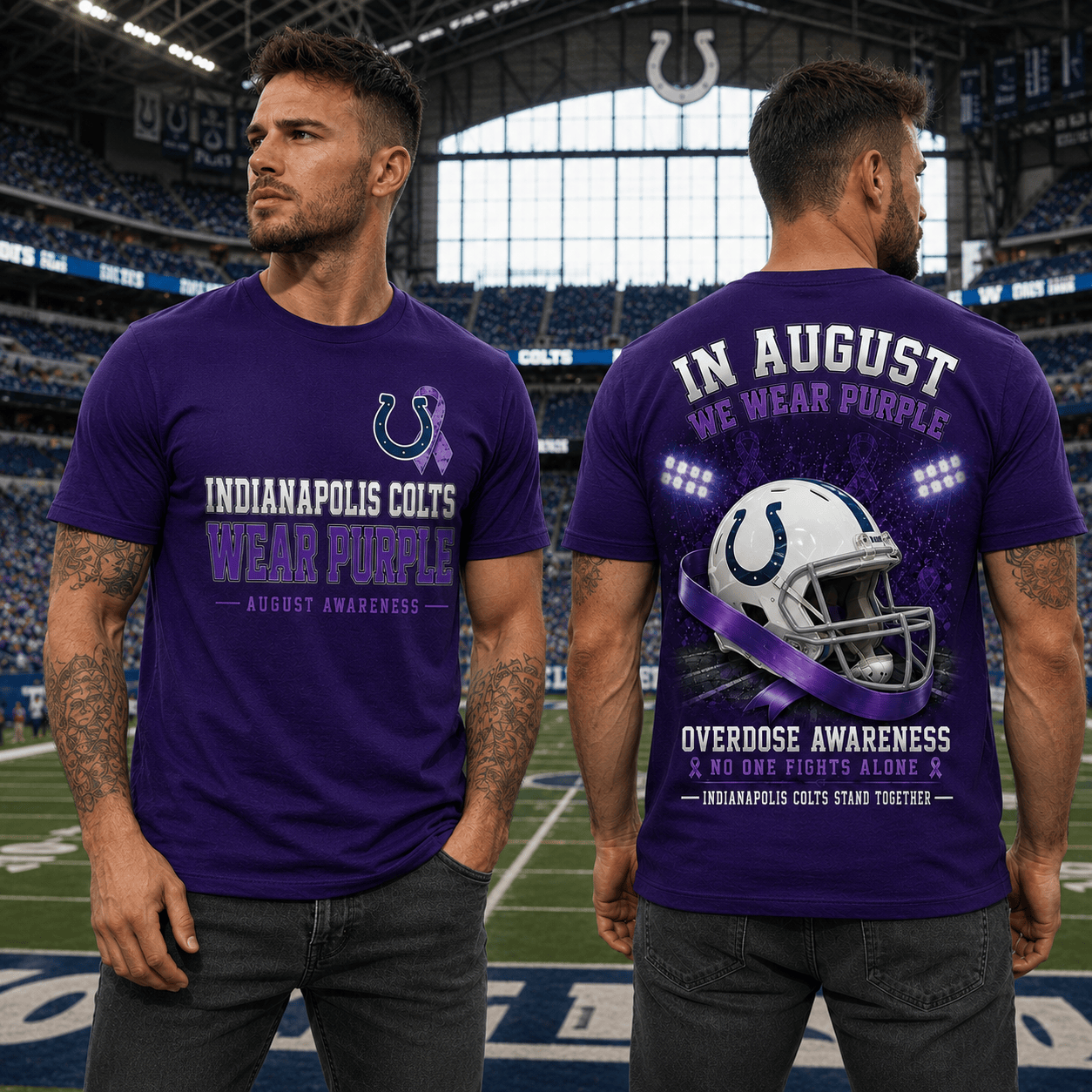 I.colts | In August We Wear Purple Overdose Awareness T Shirt Nf1