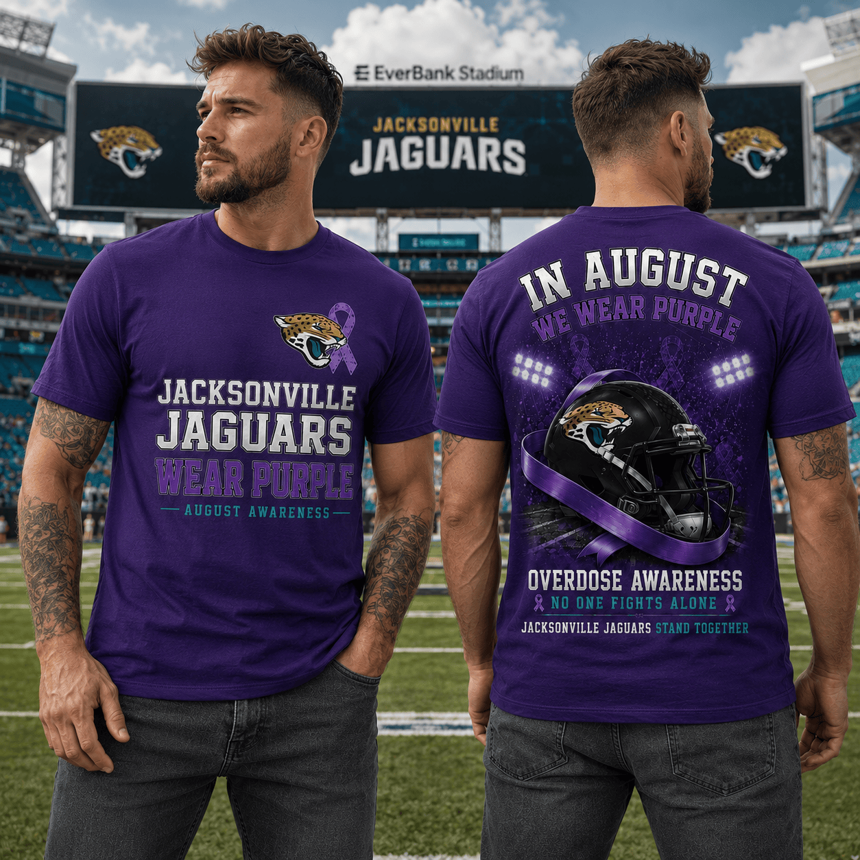 J.jaguars | In August We Wear Purple Overdose Awareness T Shirt Nf1