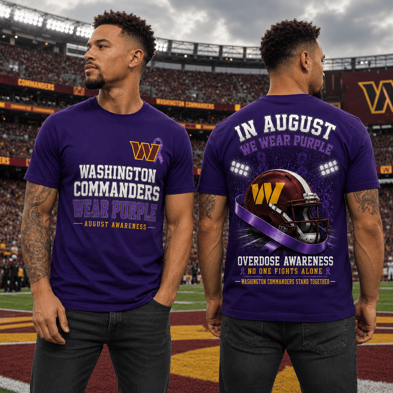 W.commanders | In August We Wear Purple Overdose Awareness T Shirt Nf1