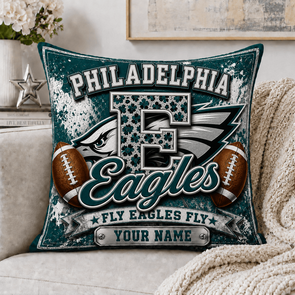 P.eagles | Custom Any Name Pillow Case Gifts For Fan - Limited Edition Nf1