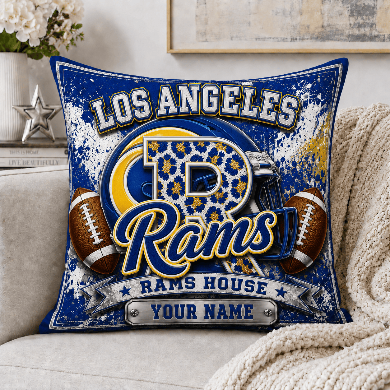 La.rams | Custom Any Name Pillow Case Gifts For Fan - Limited Edition Nf1