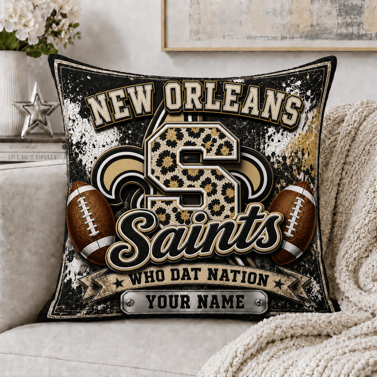 No.saints | Custom Any Name Pillow Case Gifts For Fan - Limited Edition Nf1