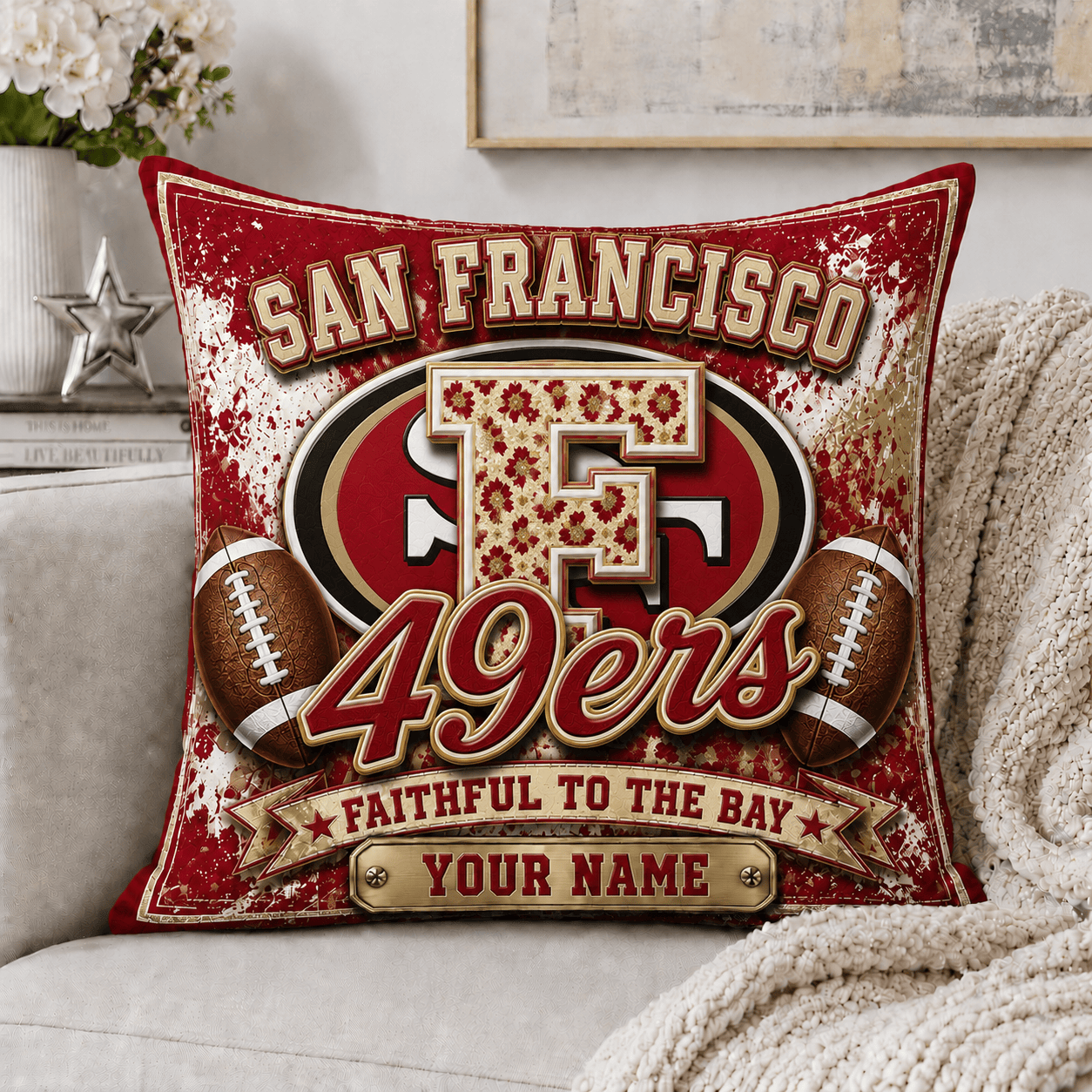 Sf.49ers | Custom Any Name Pillow Case Gifts For Fan - Limited Edition Nf1