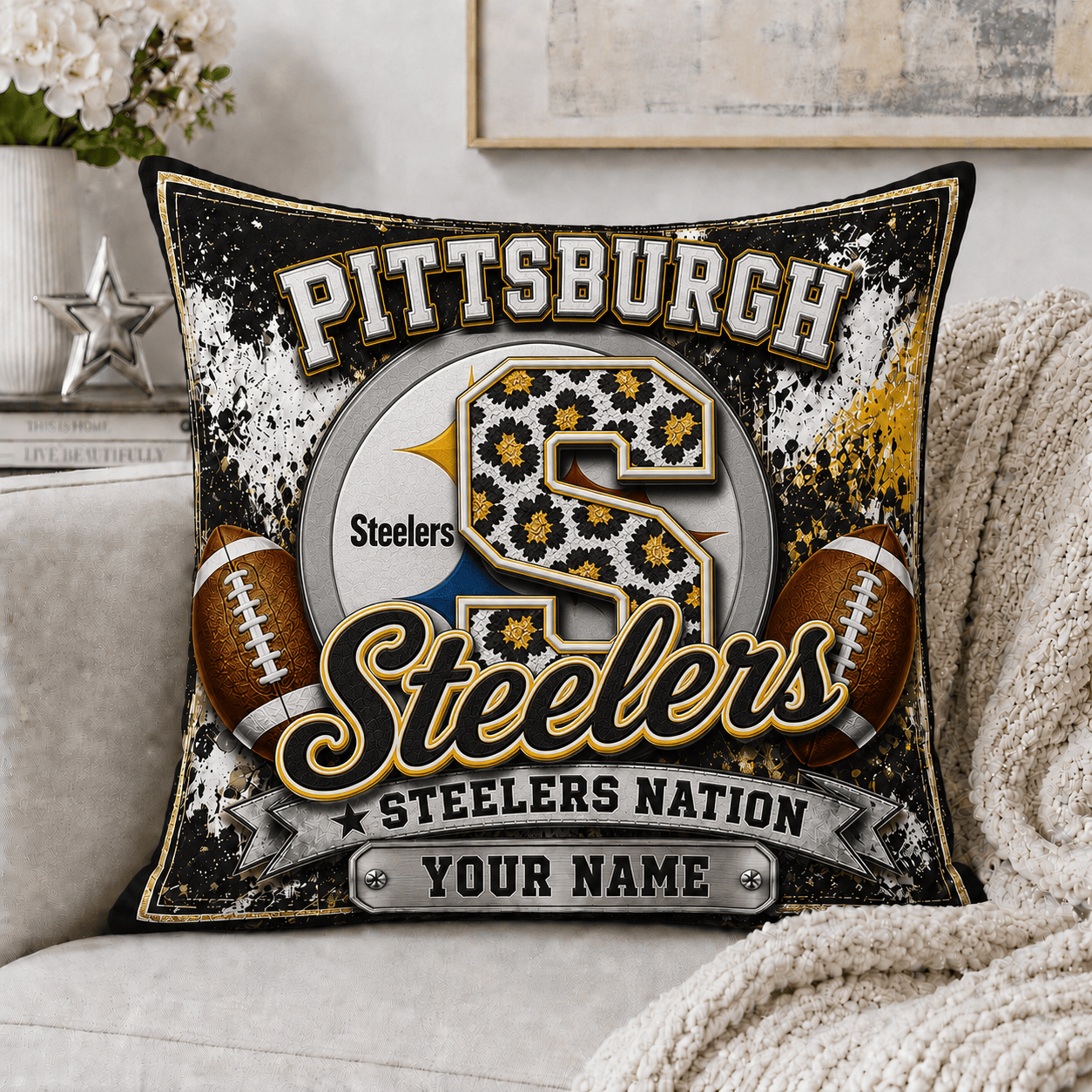 P.steelers | Custom Any Name Pillow Case Gifts For Fan - Limited Edition Nf1