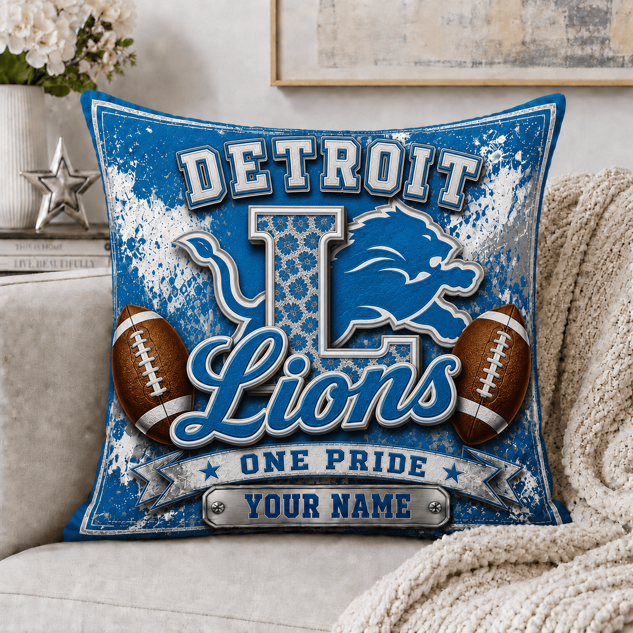 D.lions | Custom Any Name Pillow Case Gifts For Fan - Limited Edition Nf1