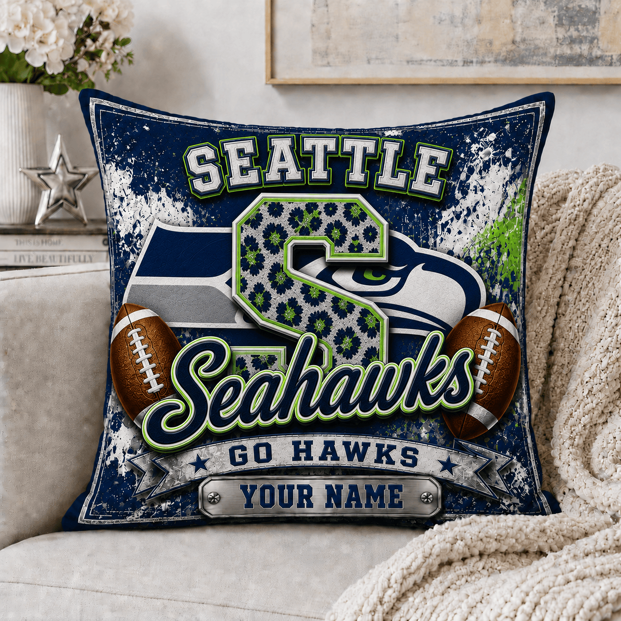 S.seahawks | Custom Any Name Pillow Case Gifts For Fan - Limited Edition Nf1