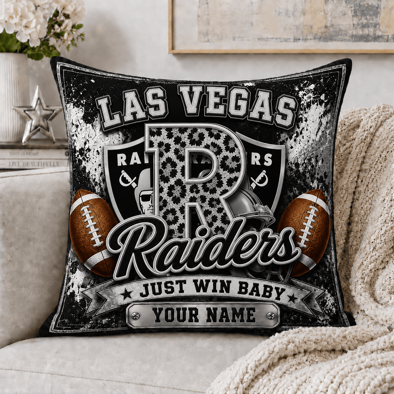 Lv.raiders | Custom Any Name Pillow Case Gifts For Fan - Limited Edition Nf1