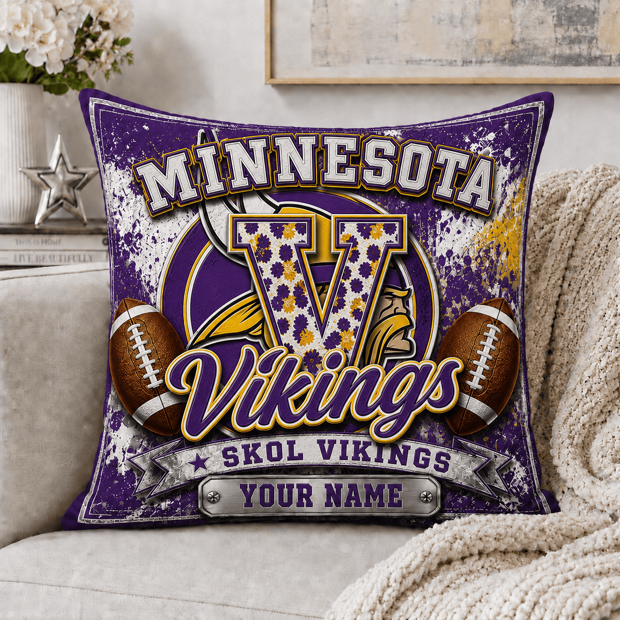 M.vikings | Custom Any Name Pillow Case Gifts For Fan - Limited Edition Nf1