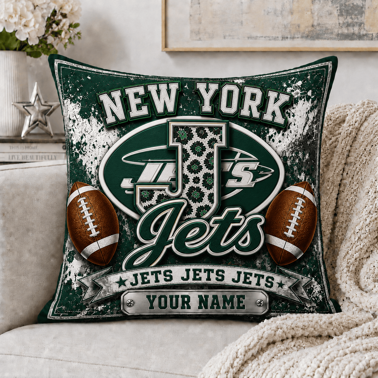 Ny.jets | Custom Any Name Pillow Case Gifts For Fan - Limited Edition Nf1