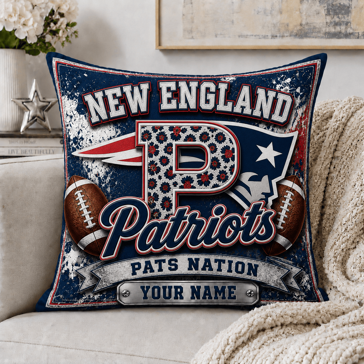 Ne.patriots | Custom Any Name Pillow Case Gifts For Fan - Limited Edition Nf1