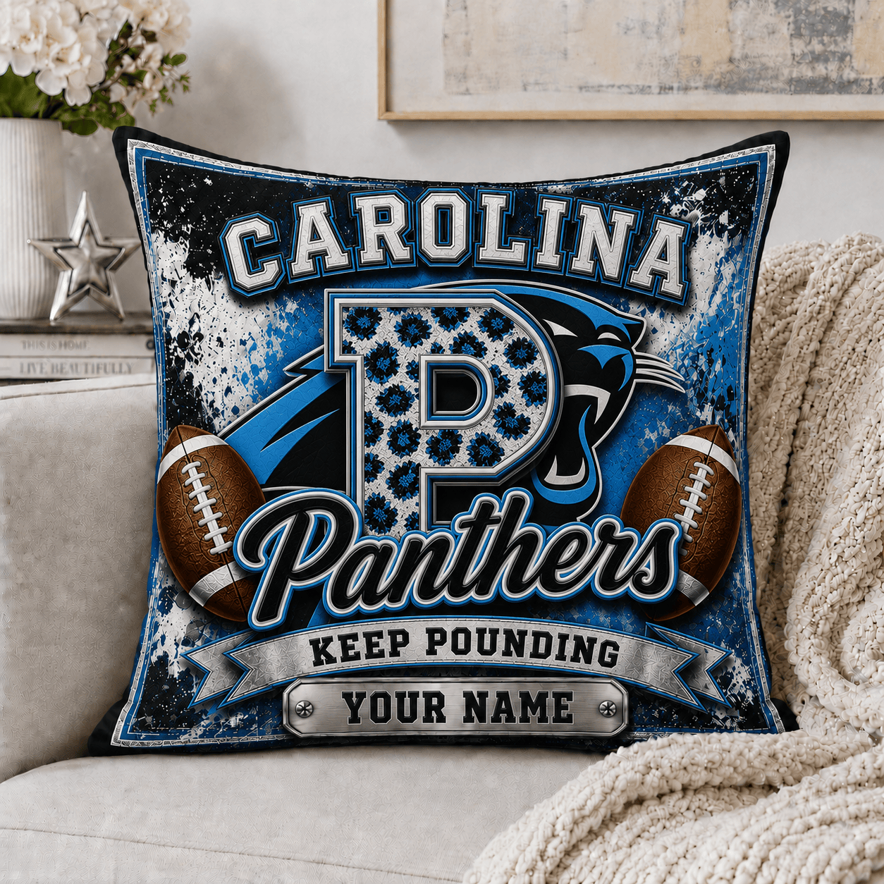 C.panthers | Custom Any Name Pillow Case Gifts For Fan - Limited Edition Nf1