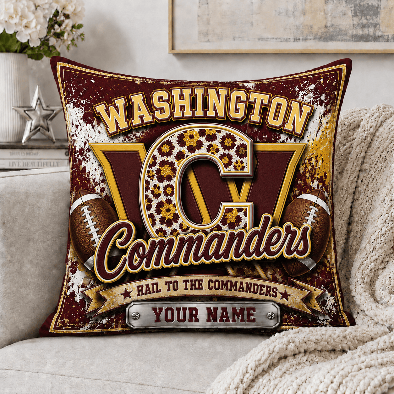 W.commanders | Custom Any Name Pillow Case Gifts For Fan - Limited Edition Nf1