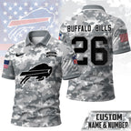 B.bills | Premium  Salute To Service Camo Polo Shirt Nf1