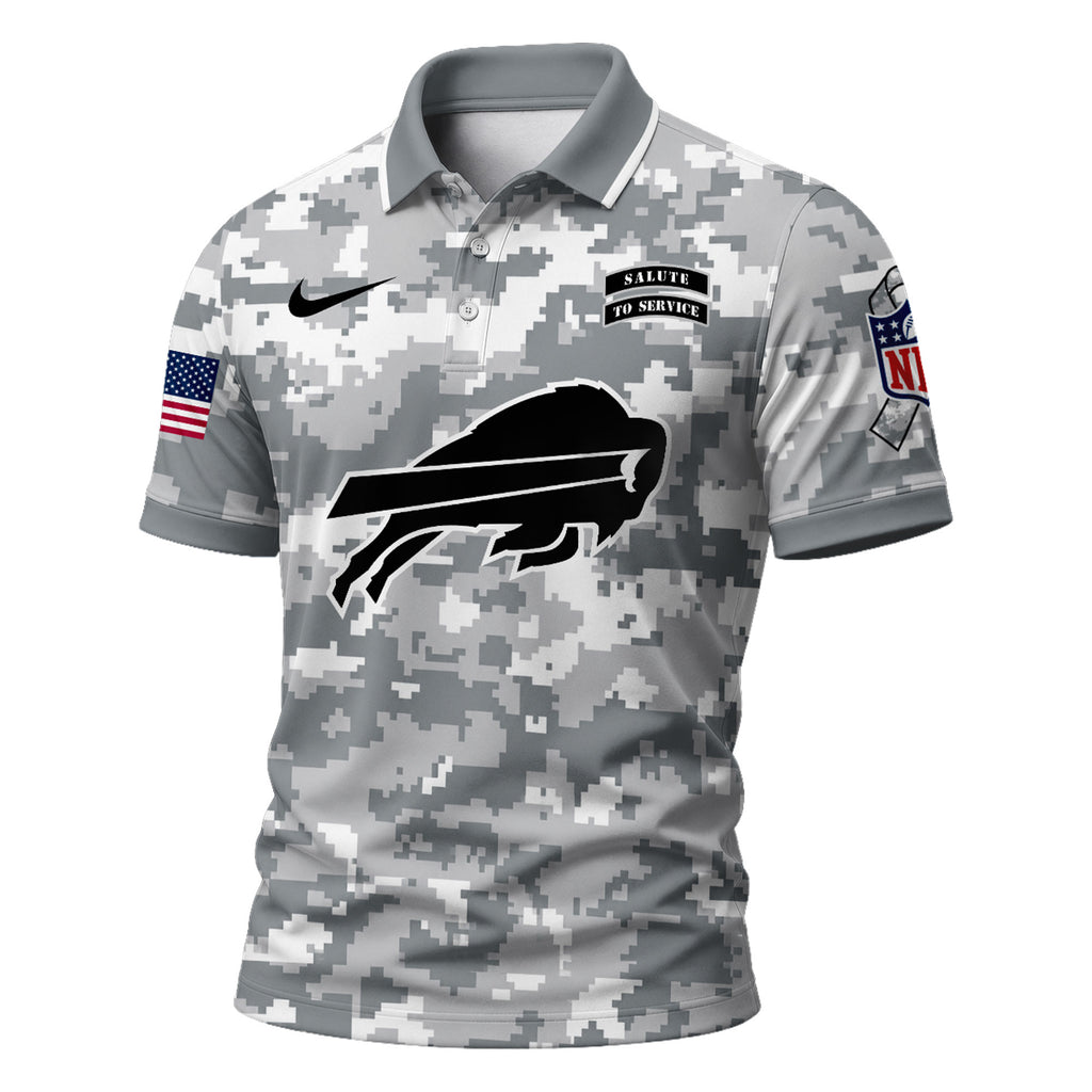 B.bills | Premium  Salute To Service Camo Polo Shirt Nf1
