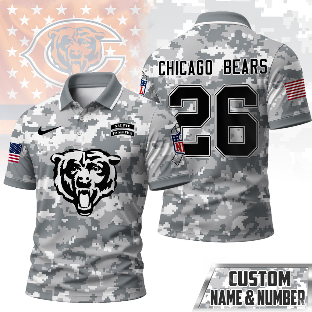C.bears | Premium  Salute To Service Camo Polo Shirt Nf1