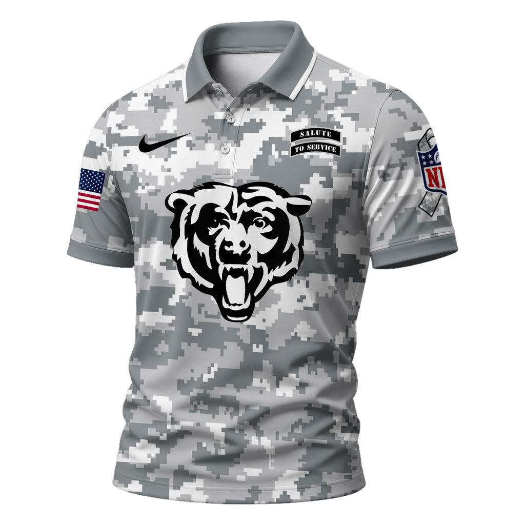 C.bears | Premium  Salute To Service Camo Polo Shirt Nf1