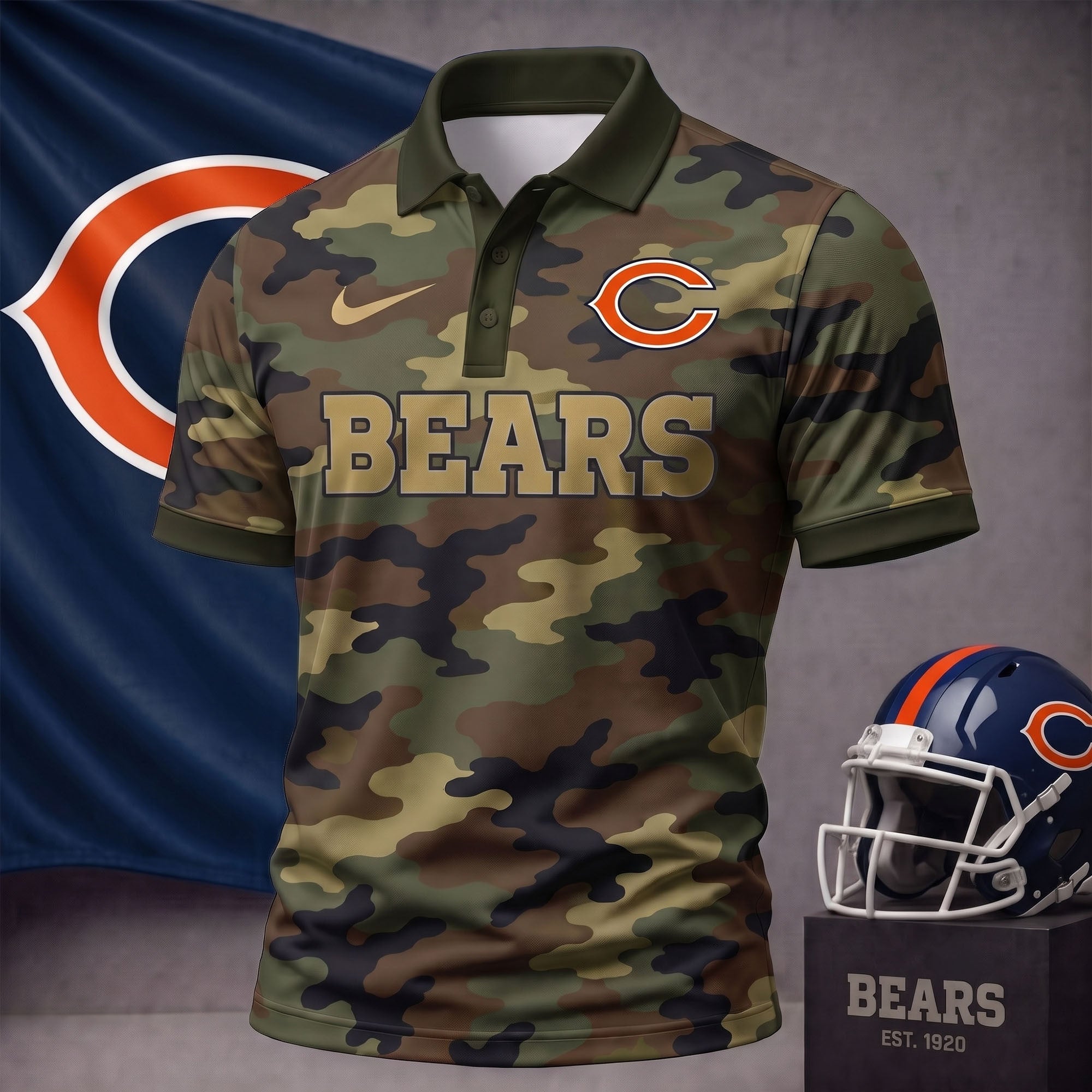 C.bears | Premium  Us.arm Camo Polo Shirt NF1